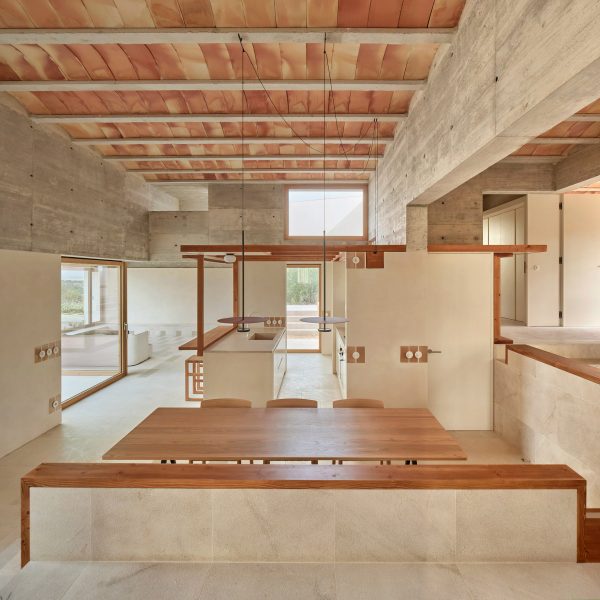 Concrete house with wooden details