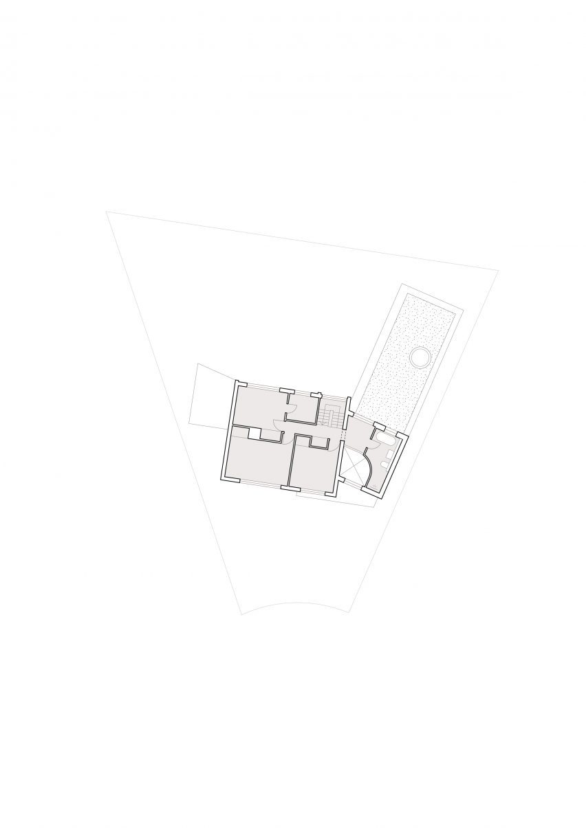 First floor plan of Triangle House by Artefact