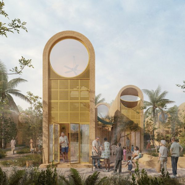 Render of yellow structure