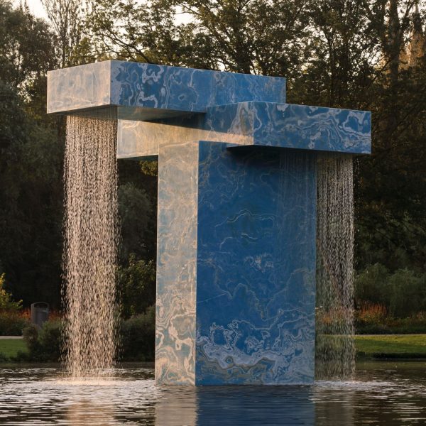 Sabine Marcelis stacks reclaimed onyx slabs for fountain in Amsterdam’s Vondelpark