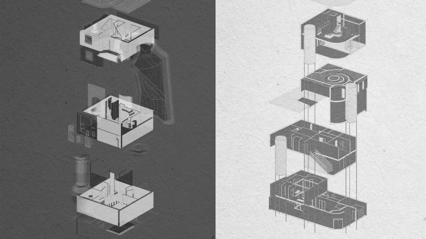 Monochromatic visualisation of an interior project.