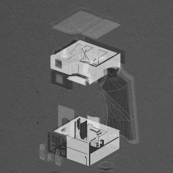 Monochromatic visualisation of an interior project.