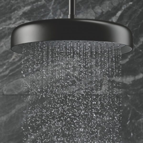 Photo of a shower head with dripping water