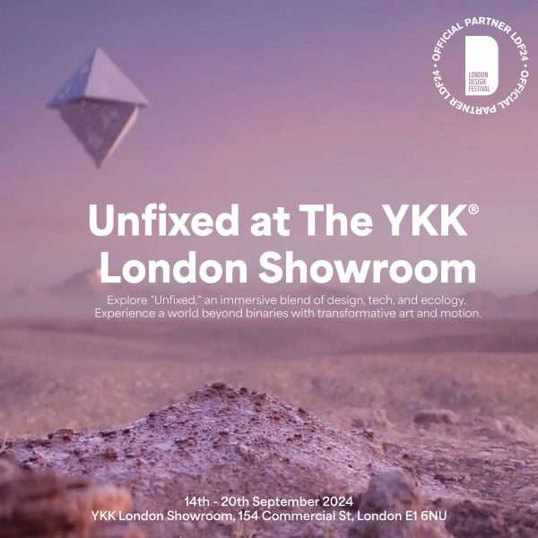 Graphic for Unfixed at the YKK London Showroom