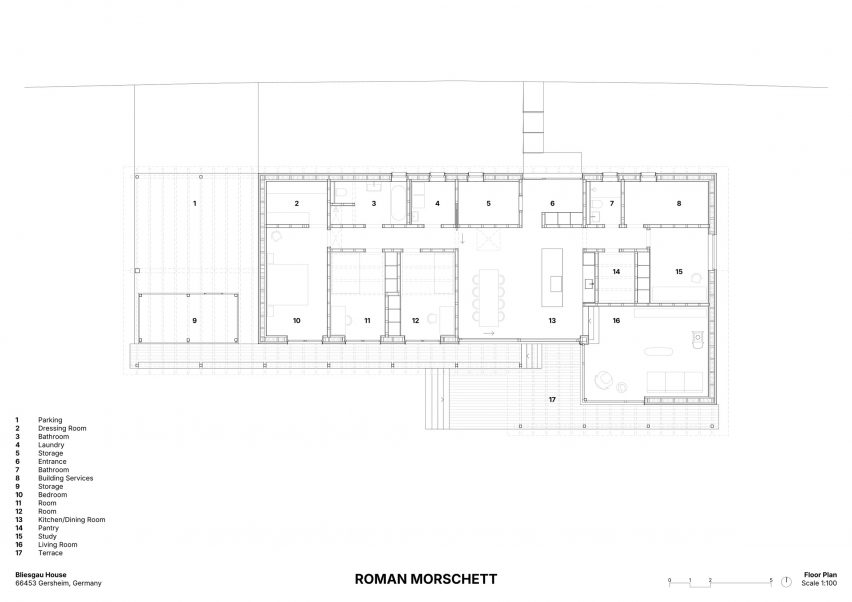 Plan of Bliesgau House by Roman Morschett