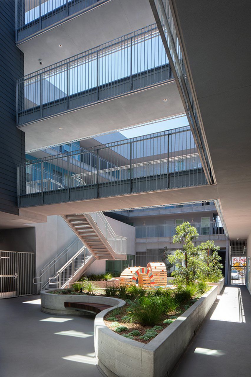 Bright and colorful courtyard