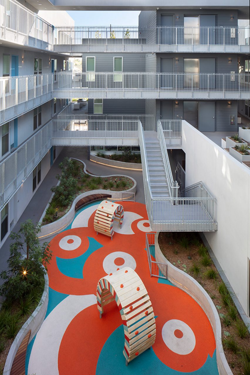 Bright and colorful courtyard