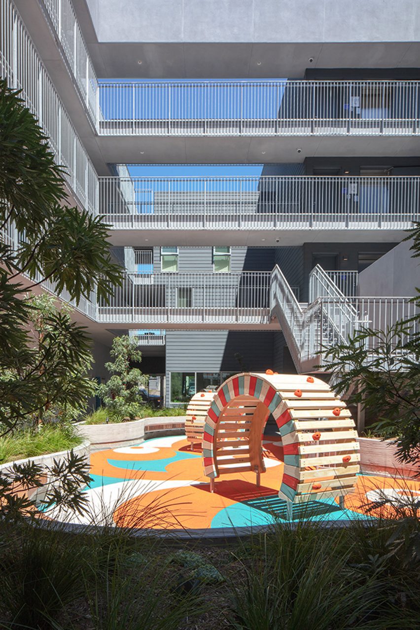 Bright and colorful courtyard