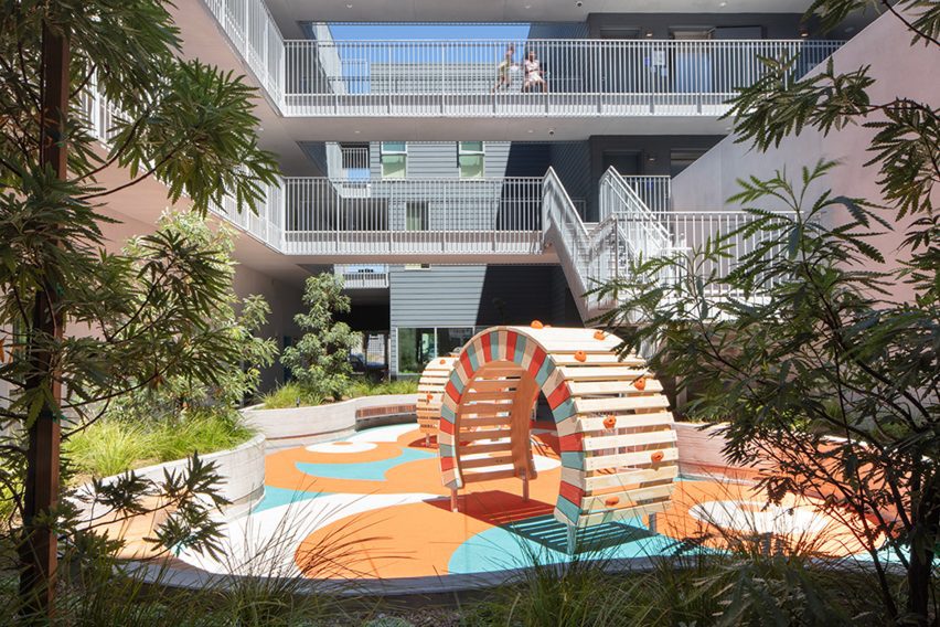 Bright and colorful courtyard