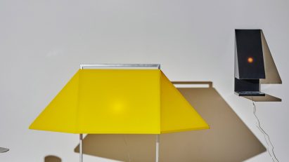Lamp with yellow cover