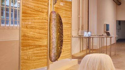 Fernando Laposse's Sisal Pup bench and Loofah Divider in the Design You Can Feel exhibition