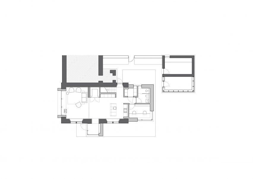 Ground floor plan of Applecross Schoolhouse by Mary Arnold-Forster Architects