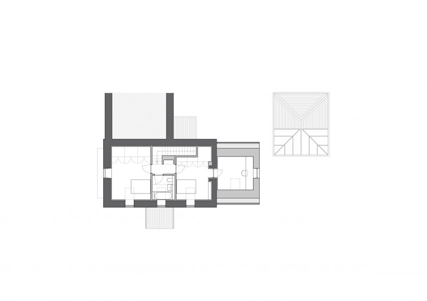 First floor plan of Applecross Schoolhouse by Mary Arnold-Forster Architects