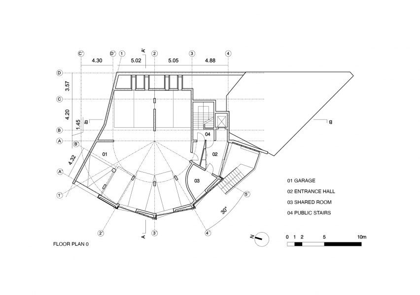 Plan of housing block by Bureau des Mésarchitecture