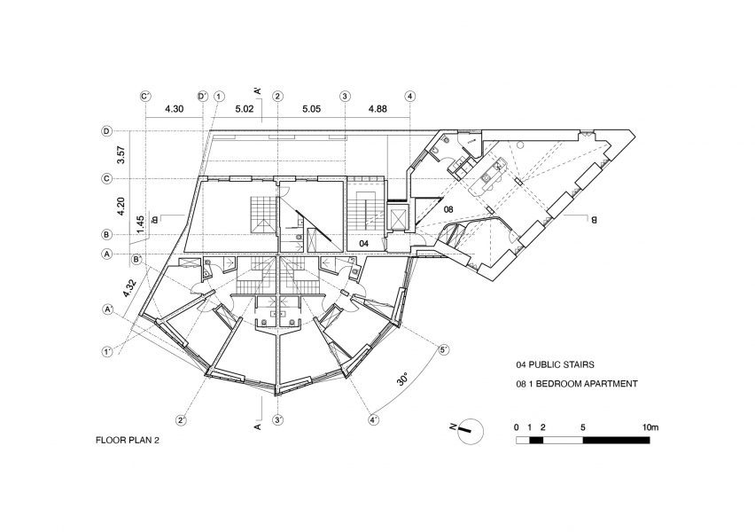 Plan of housing block by Bureau des Mésarchitecture