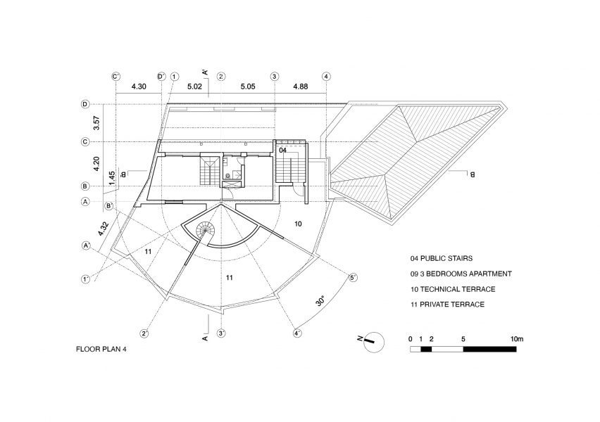 Plan of housing block by Bureau des Mésarchitecture