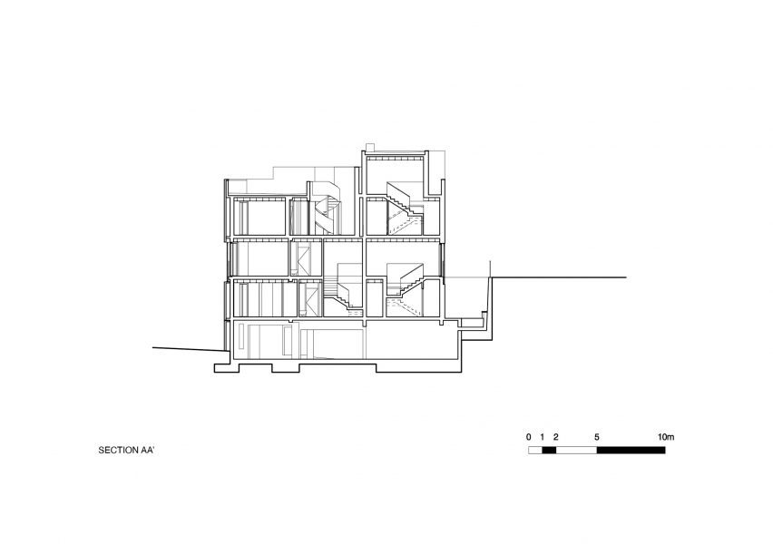 Section of housing block by Bureau des Mésarchitecture