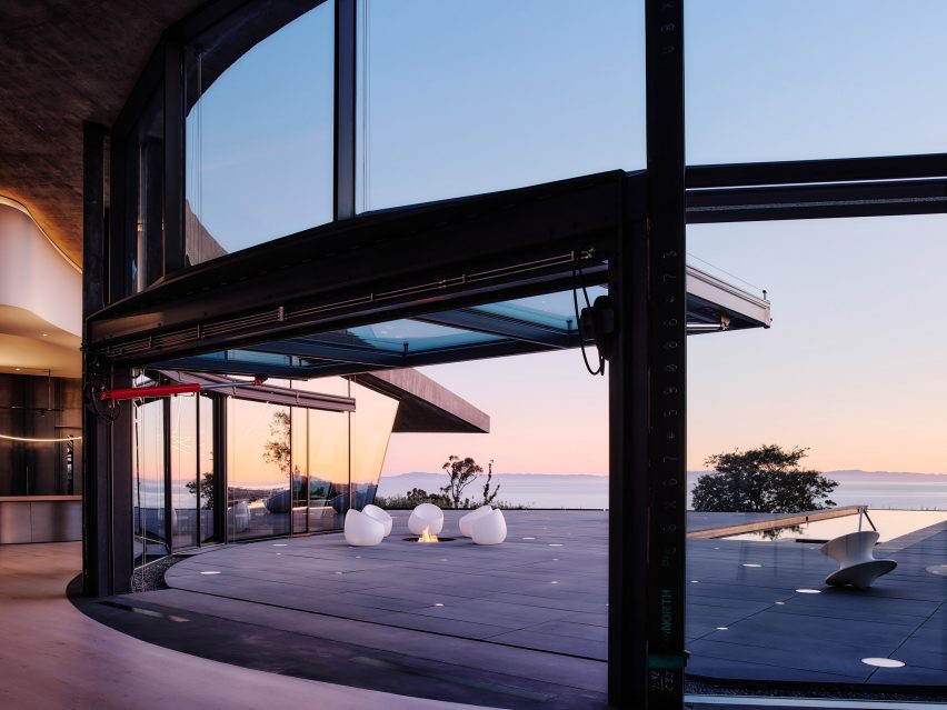 Deck overlooking the ocean