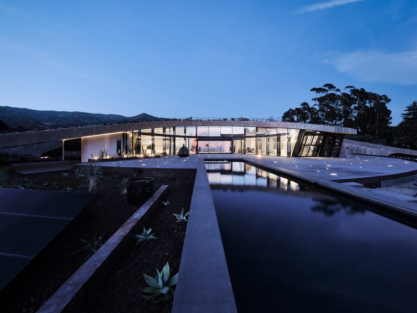 House embedded into hillside