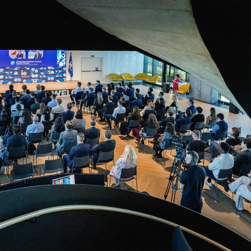 a photograph of students in a hall