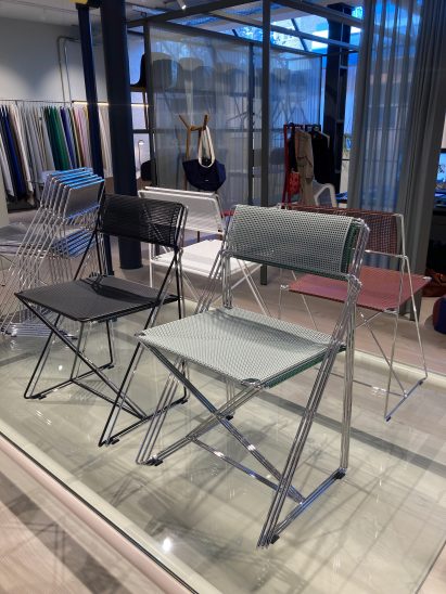 Hay has relaunched Niels Jørgen Haugesen's stackable X-Line chair