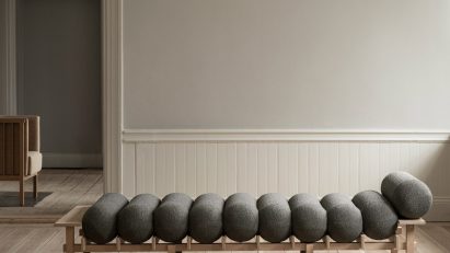Grey cushions form daybed by Lekker