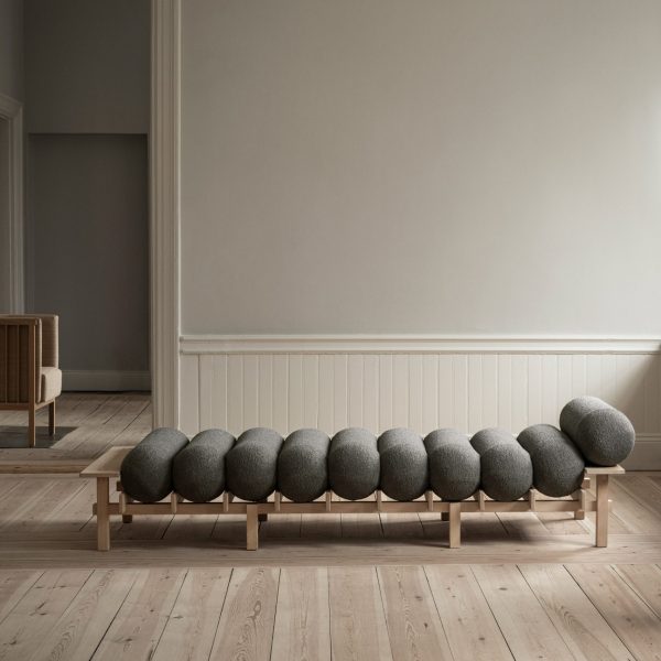Grey cushions form daybed by Lekker