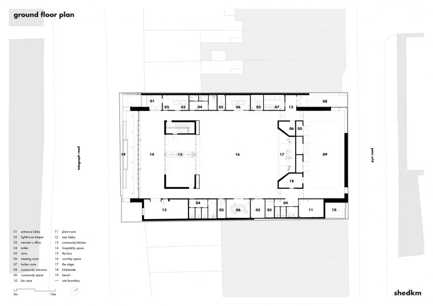 Ground floor plan of Lighthouse Church by Shedkm