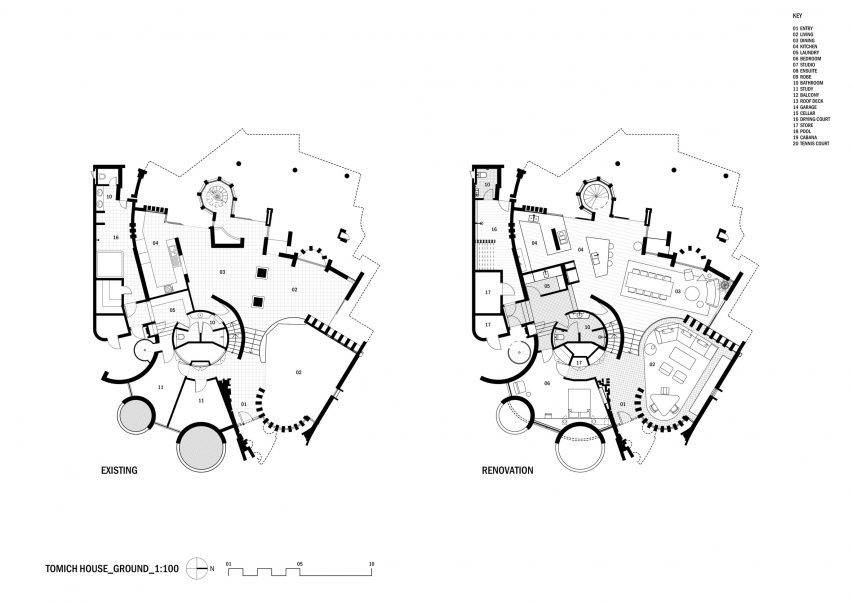 Plan of Tomich House by Mark Jeavons and Ohlo Studio
