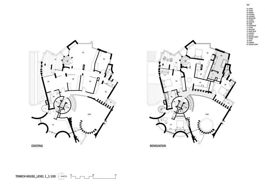 Plan of Tomich House by Mark Jeavons and Ohlo Studio