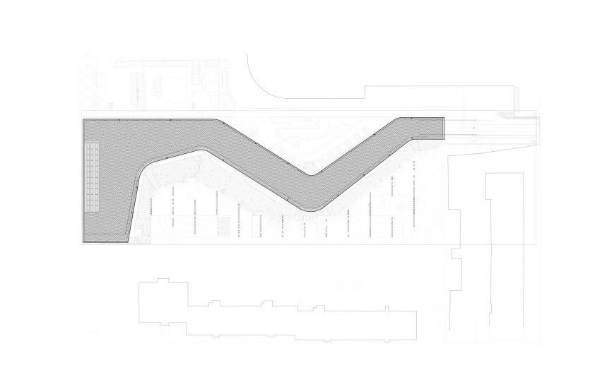 Roof plan of Meander by Steven Holl Architects