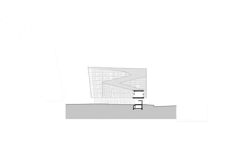 Section of Meander by Steven Holl Architects