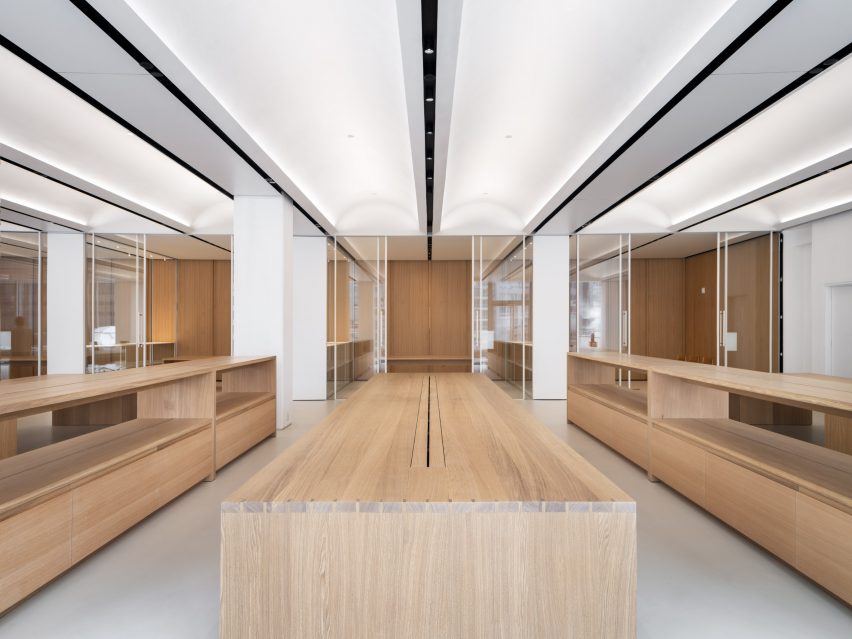 Long wood tables