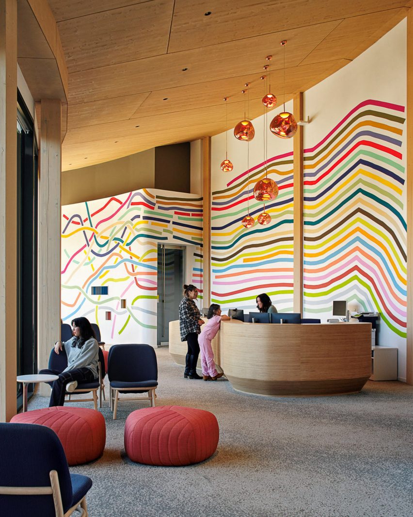 People sitting in lobby