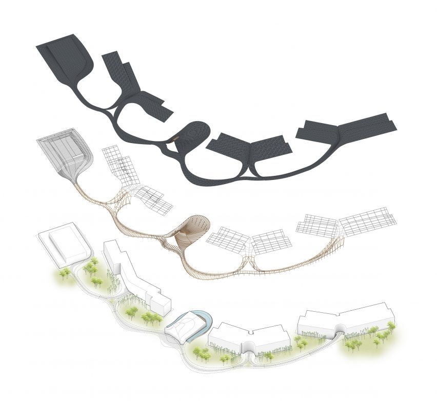 Diagram of The Spine Resort by AIM Architecture