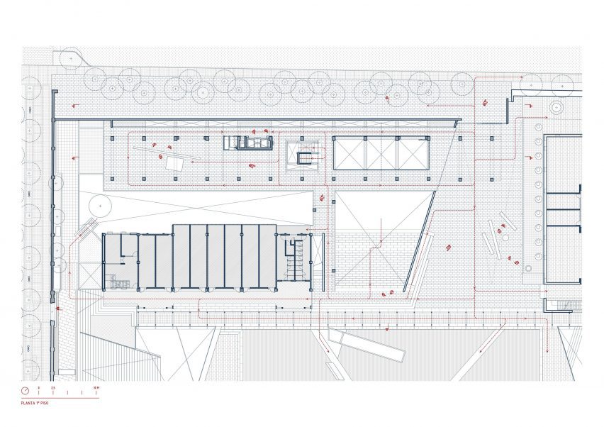 Plan of FADEU building by Alberto Moletto and Sebastián Paredes