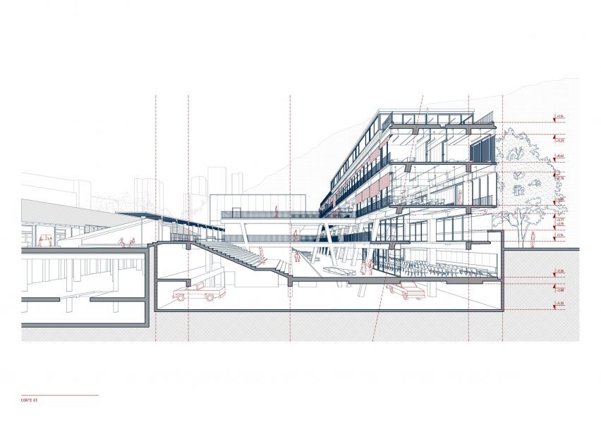 Plan of FADEU building by Alberto Moletto and Sebastián Paredes