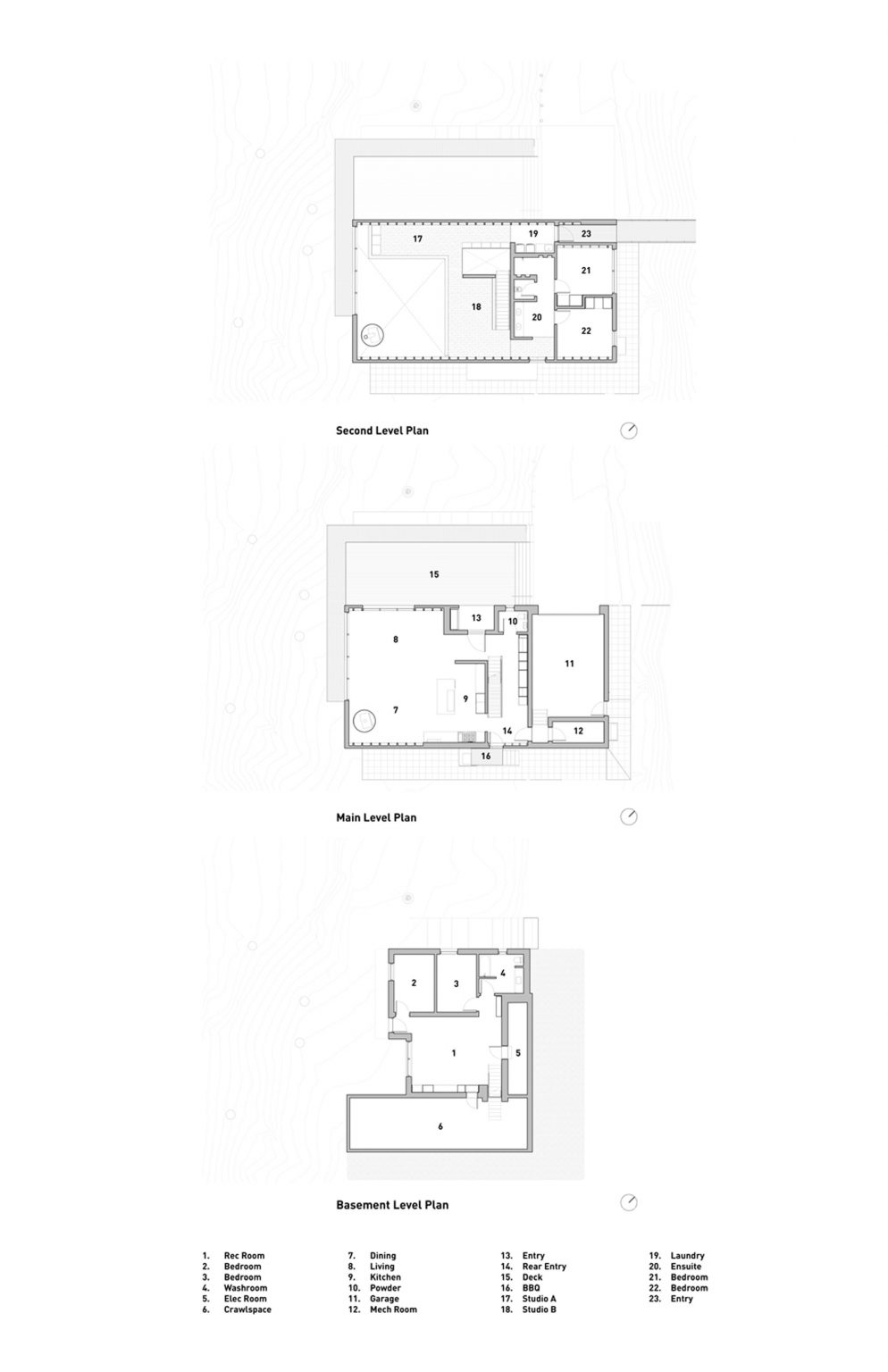 Main House Floorplans of Shor House by Measured Architecture