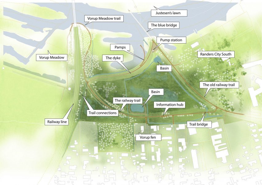 Site plan of Stork Meadow by CF Møller