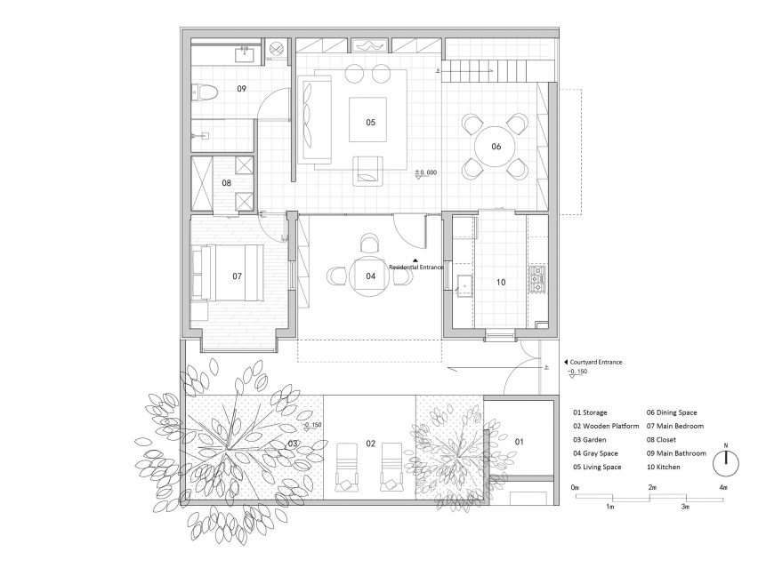 Ground floor plan of Mother's House by CPlus Architects