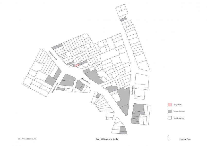 Site plan of Red Hill House and Studio