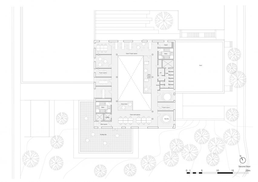 Plan of DTU Skylab by Rørbæk og Møller Arkitekter