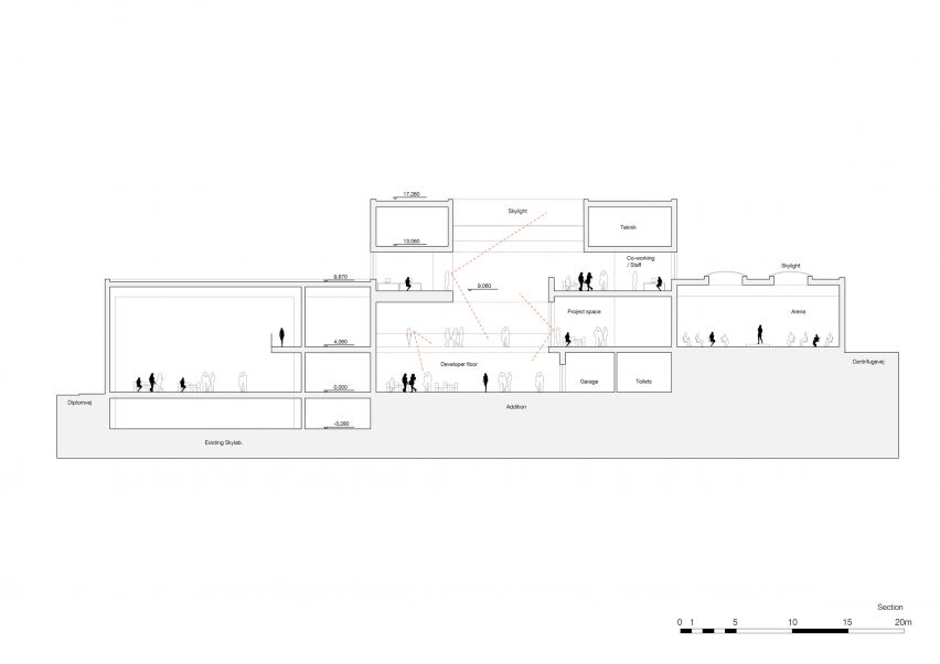 Section of DTU Skylab by Rørbæk og Møller Arkitekter