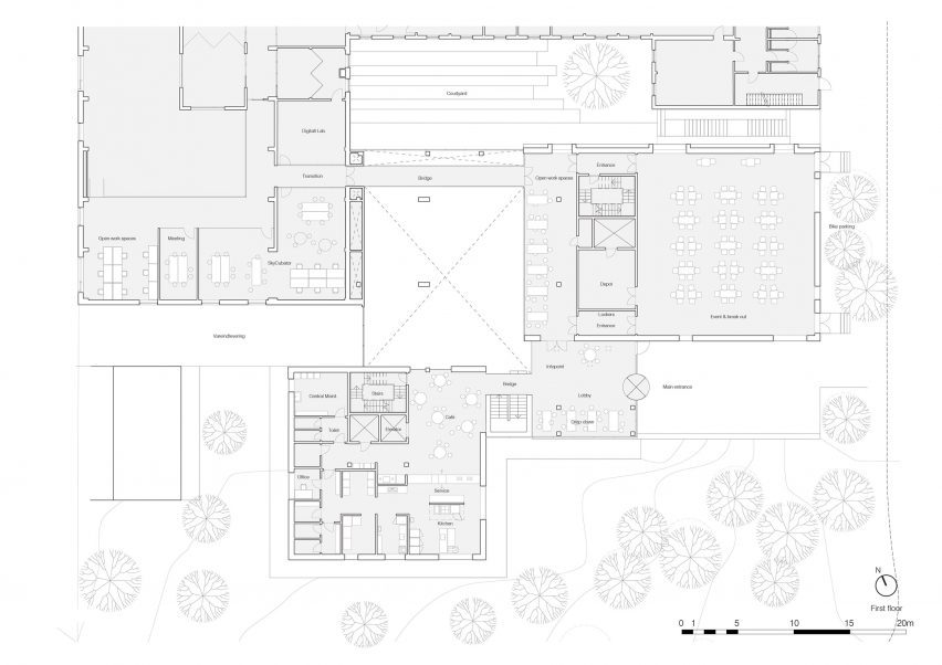 Plan of DTU Skylab by Rørbæk og Møller Arkitekter