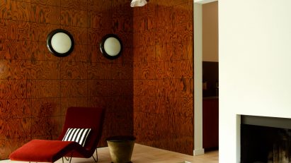 Orange and red autumnal living room