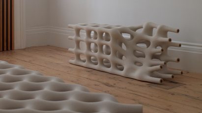 Re Bar furniture by Fabio Hendry of Hot Wire Extensions on show as part of Max Radford Gallery presentation at London Design Festival