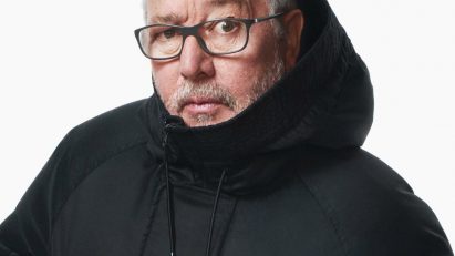 Philippe Starck modelling for Stone Island's Ghost collection