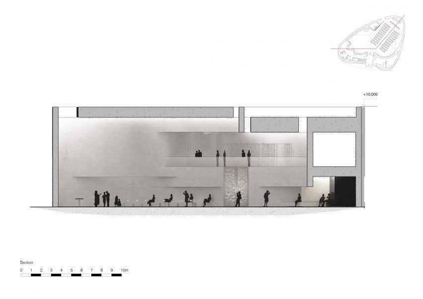 Section of Trekroner Church by Rorbaek og Moller Arkitekter