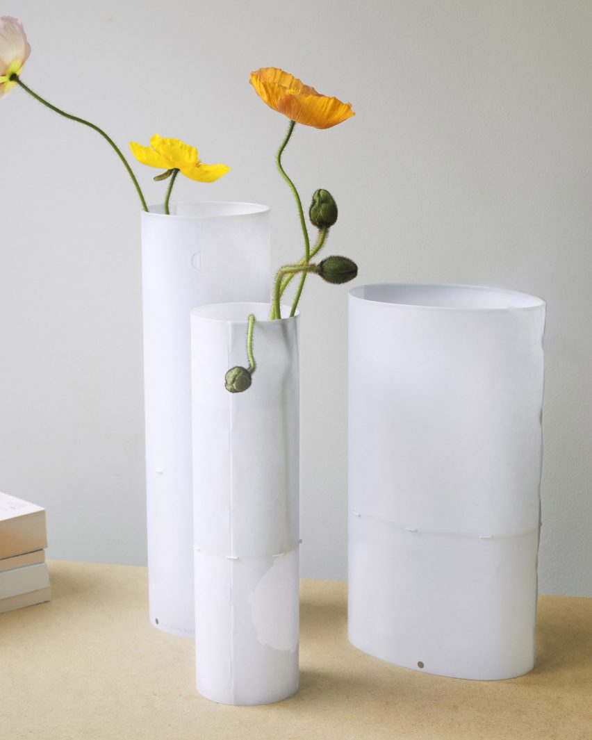 Dip beeswax paper vase, designed by Silvio Rebholz