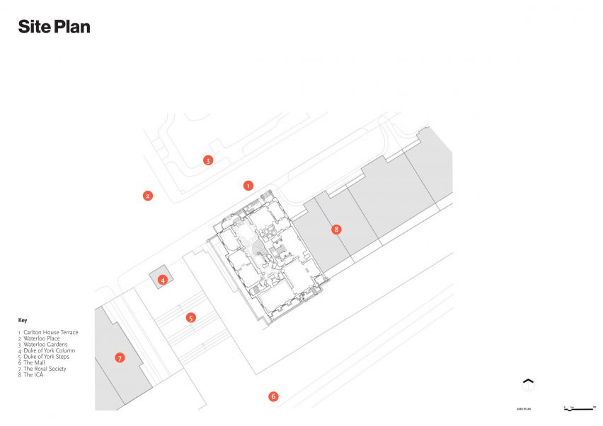 Site plan of the British Academy by Wright and Wright
